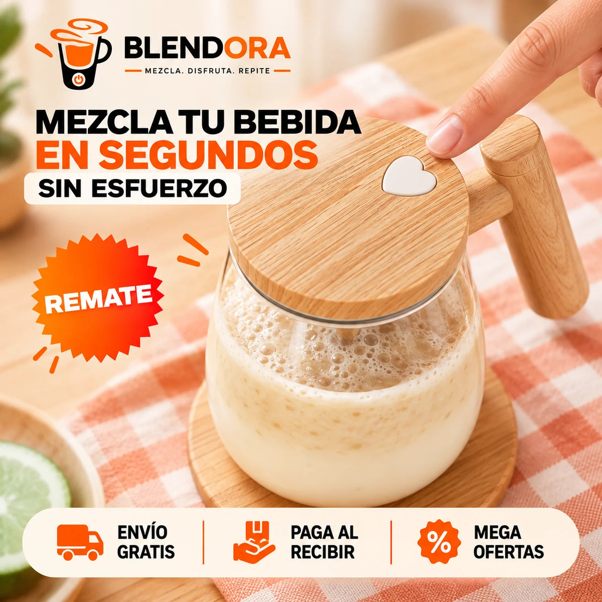 Mezcla tu bebida en segundos con el mug Blendora
